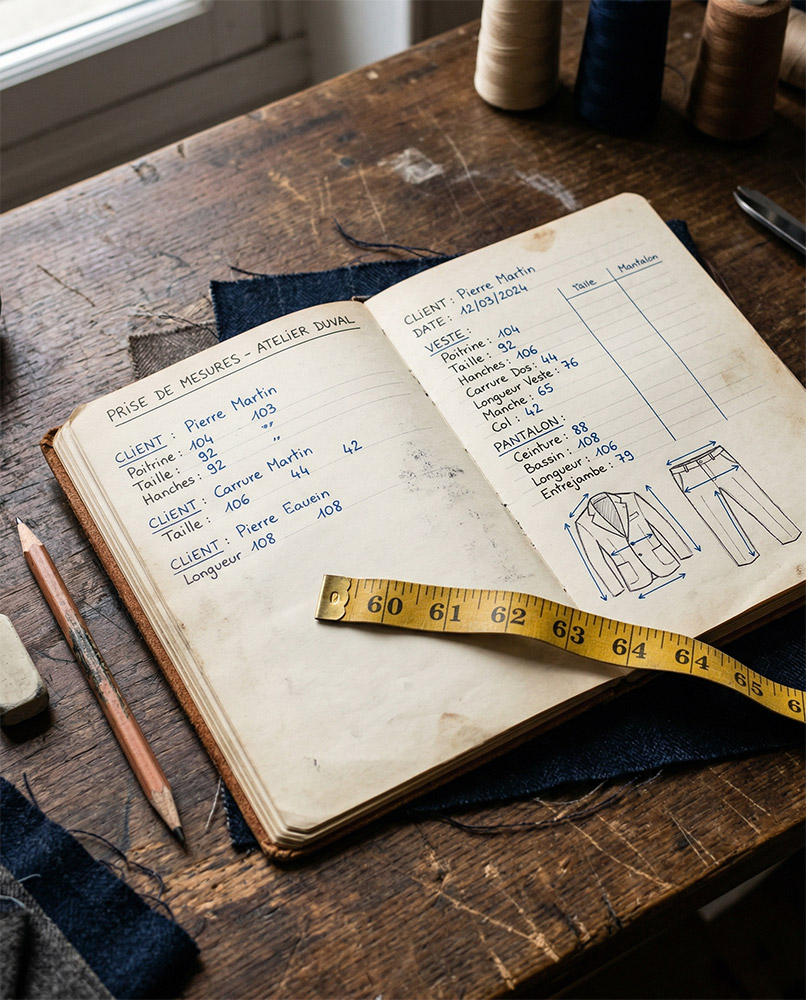 Carnet de clients et mesures