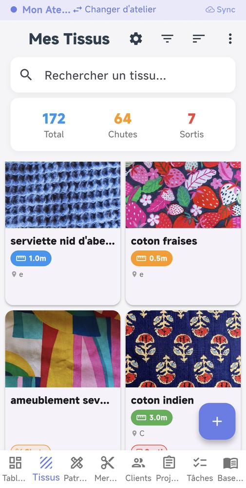 Tableau de bord CouturePro