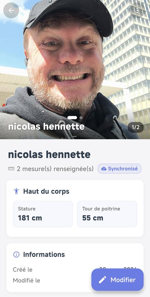 Mesures corporelles détaillées